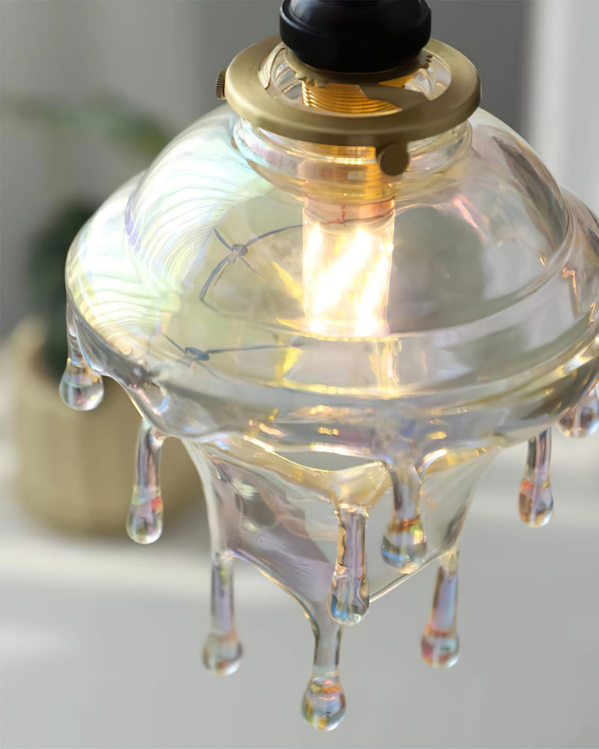 Ambient Glow Iridescent Pendant Lamp For Water Drop