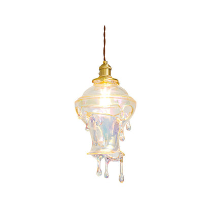 Ambient Glow Iridescent Pendant Lamp For Water Drop
