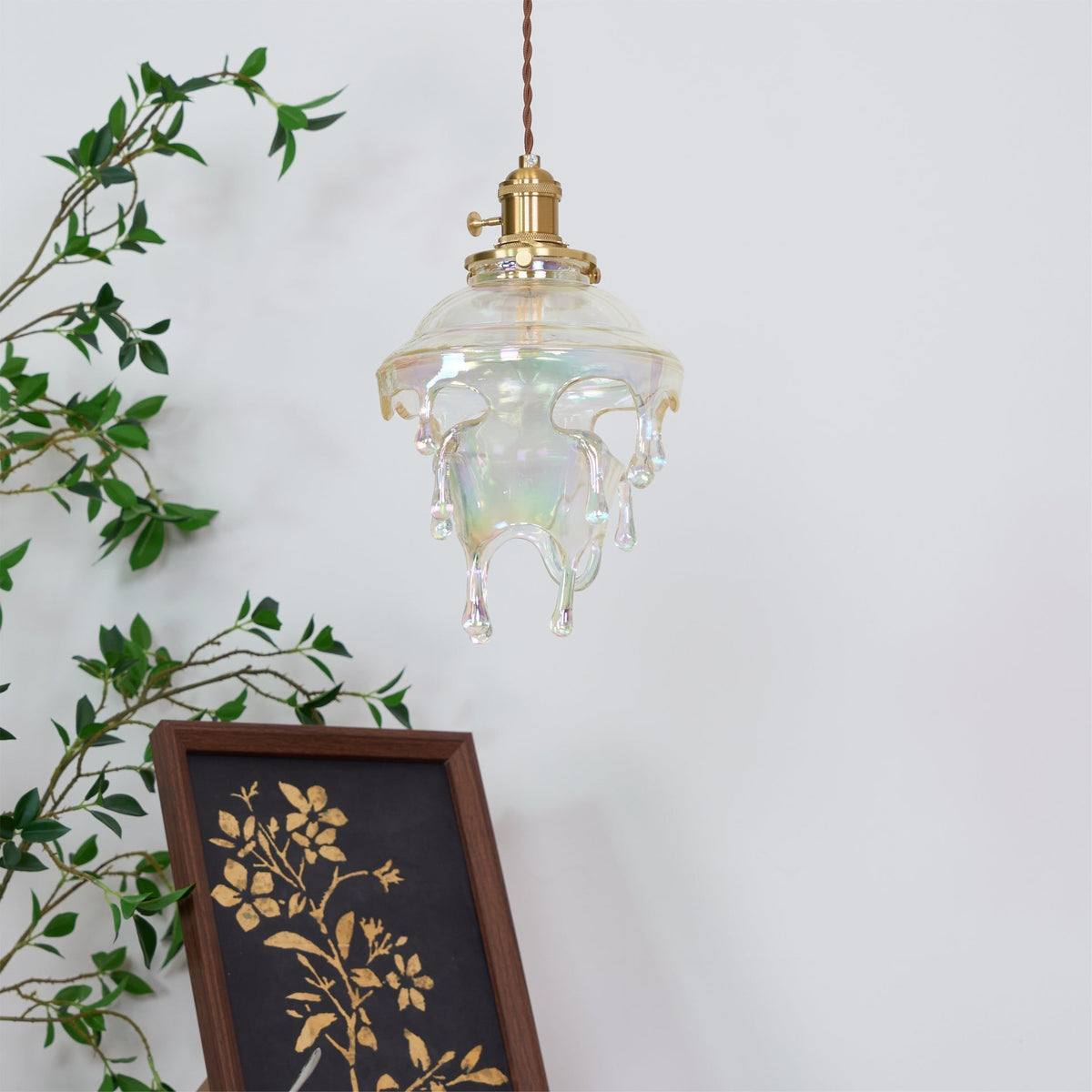 Ambient Glow Iridescent Pendant Lamp For Water Drop