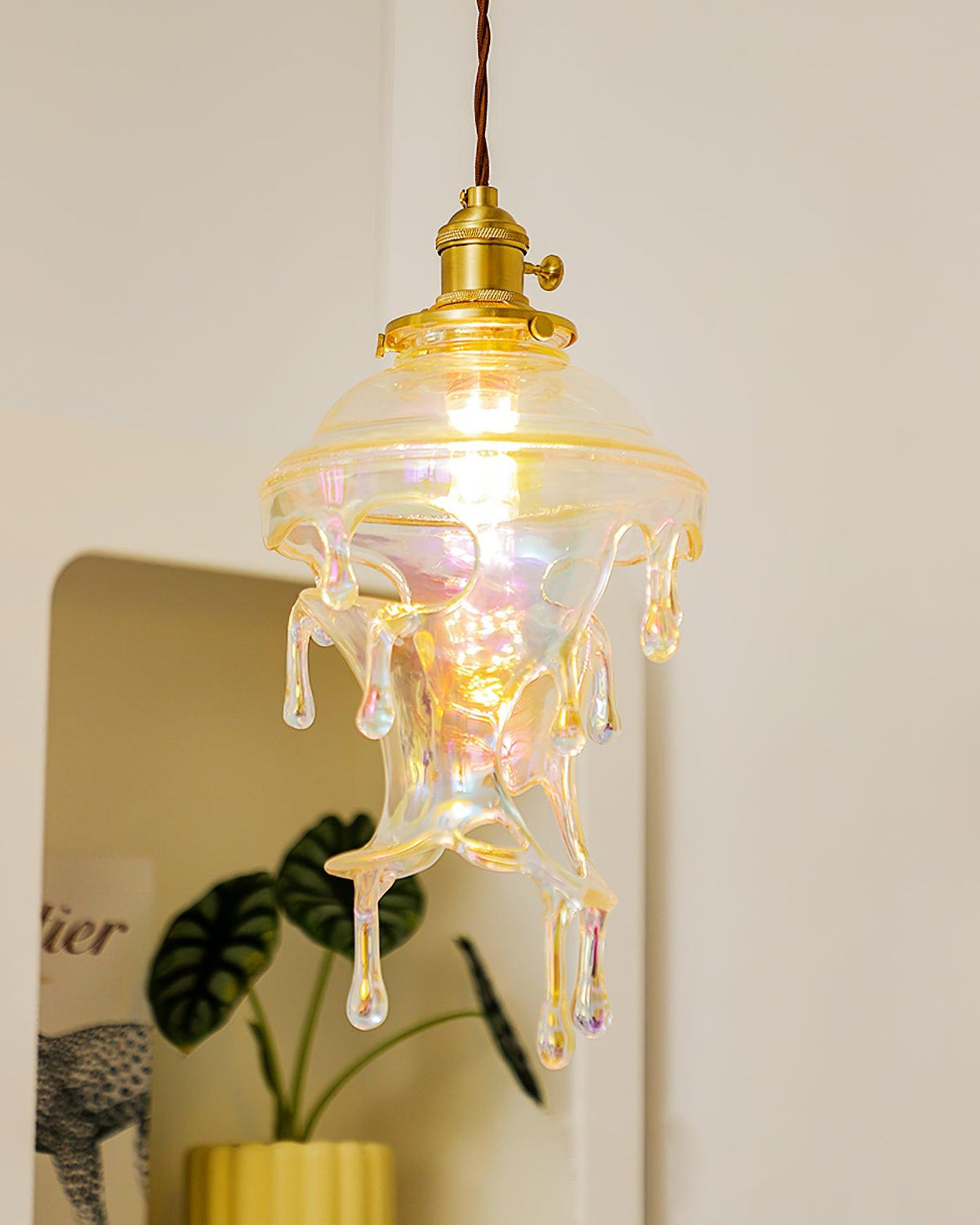 Ambient Glow Iridescent Pendant Lamp For Water Drop