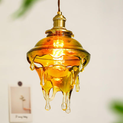 Ambient Glow Iridescent Pendant Lamp For Water Drop