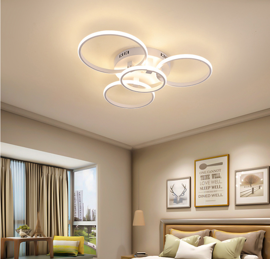 Black And White LED Ceiling Light Overlapping Circle