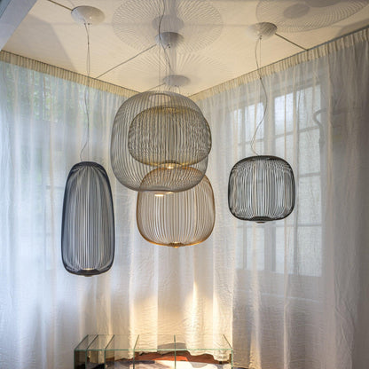 Pendant Light Cage Aero Spokes With Integrated LED