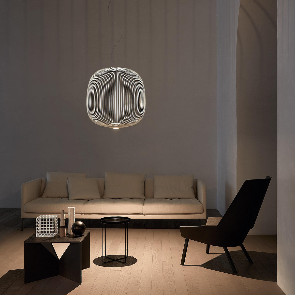 Pendant Light Cage Aero Spokes With Integrated LED