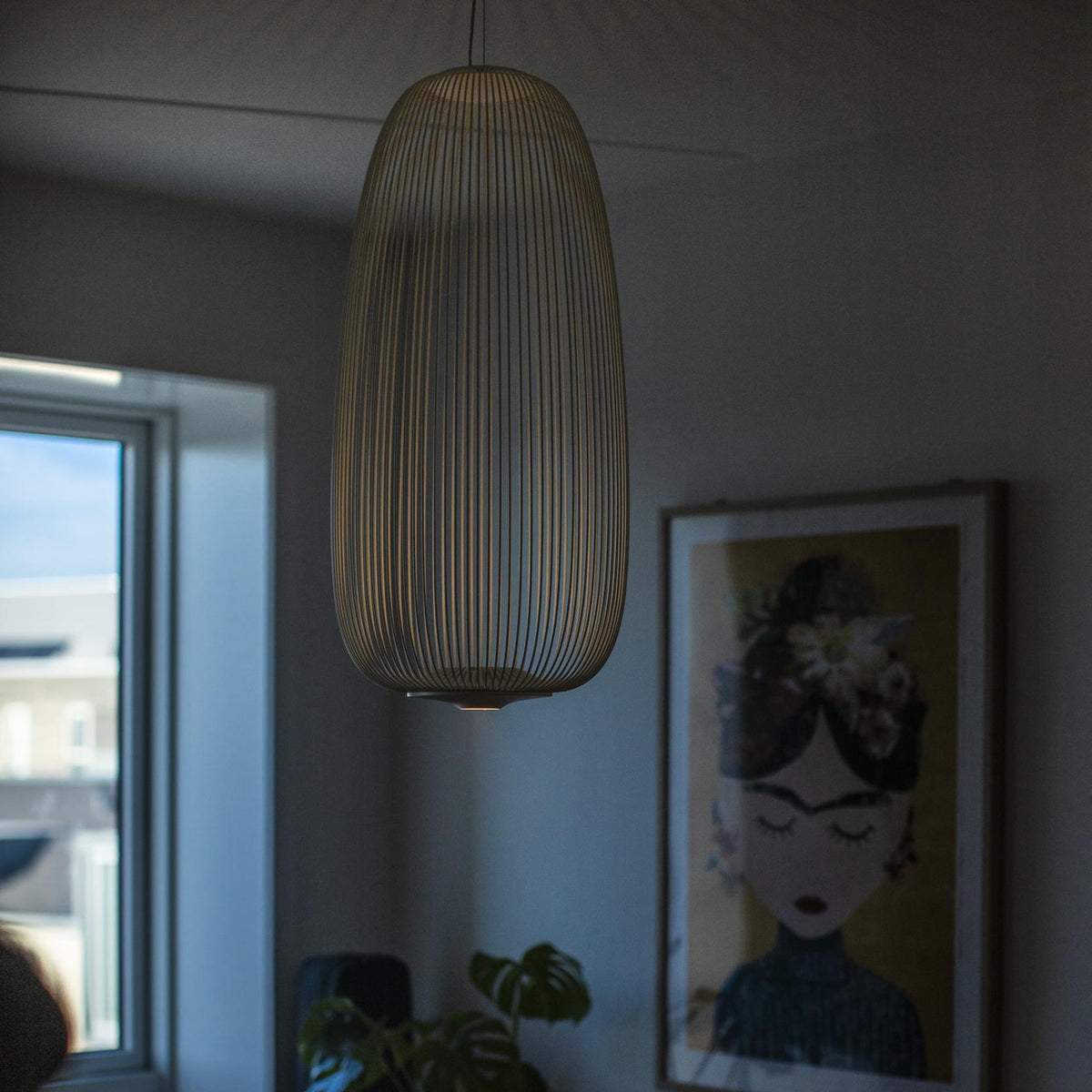 Pendant Light Cage Aero Spokes With Integrated LED