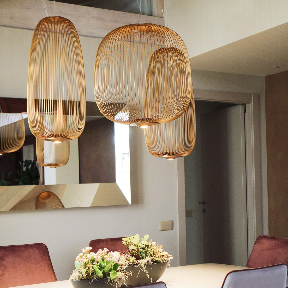 Pendant Light Cage Aero Spokes With Integrated LED