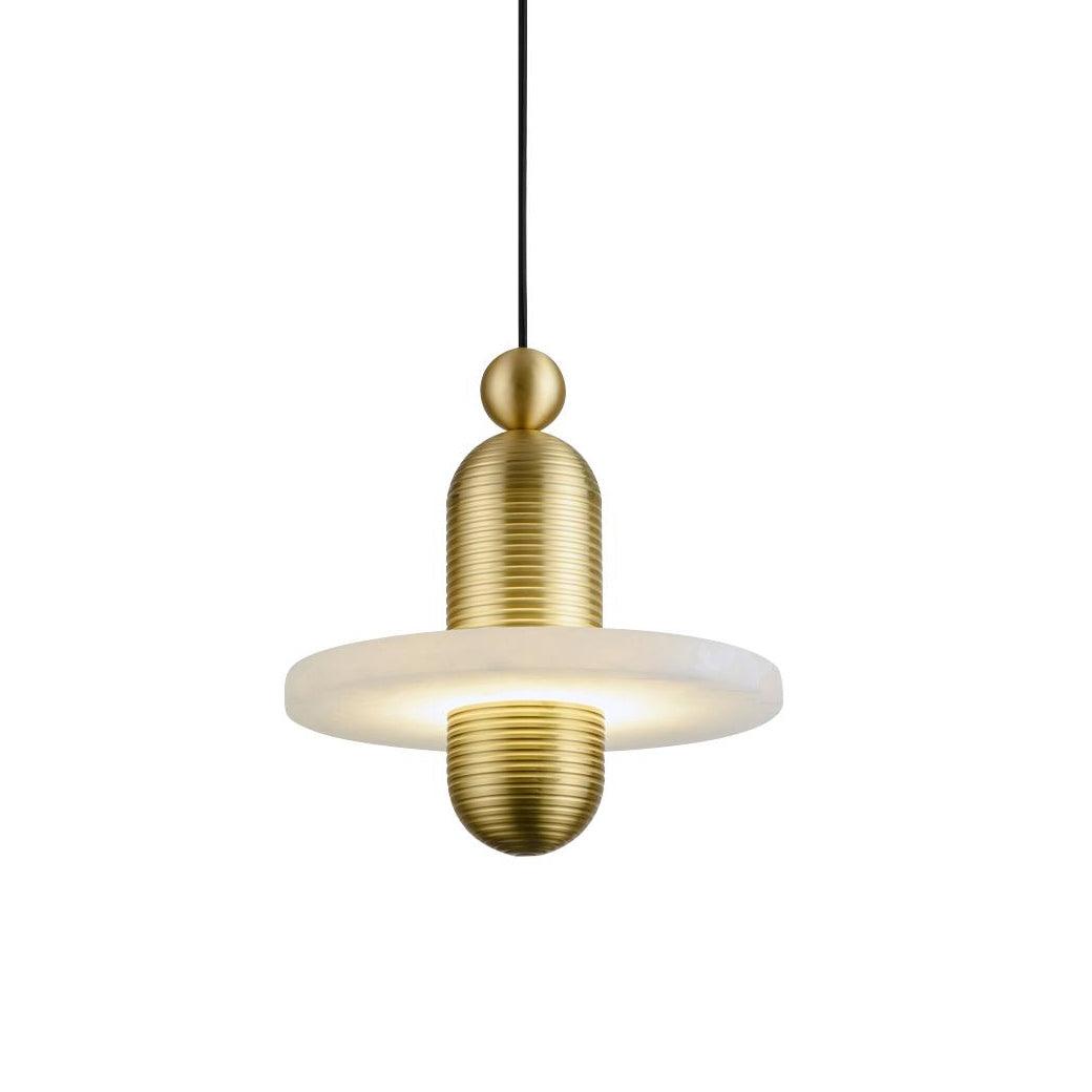 Alabaster Shade Ambient Light Copper Pendant Lamp