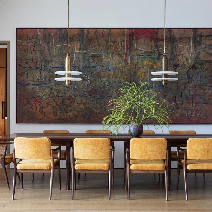 Alabaster Shade Ambient Light Copper Pendant Lamp