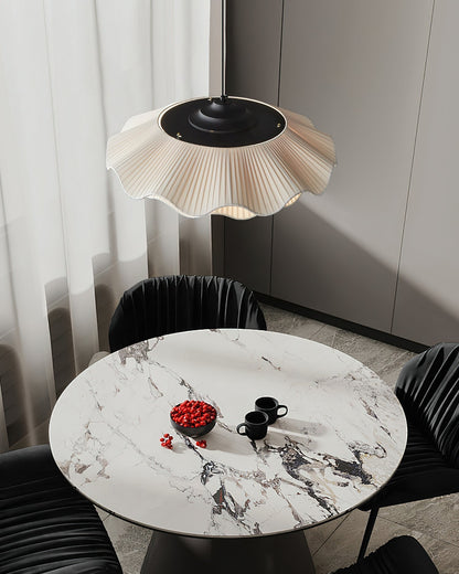 Warm White Glow Wavy Pleated Pendant Light
