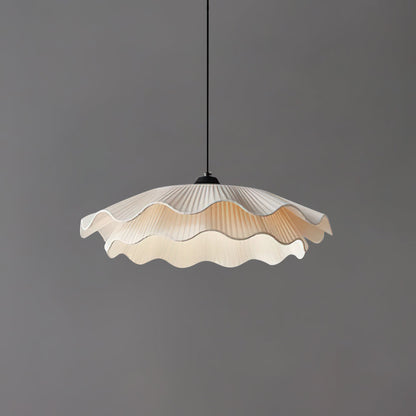 Warm White Glow Wavy Pleated Pendant Light