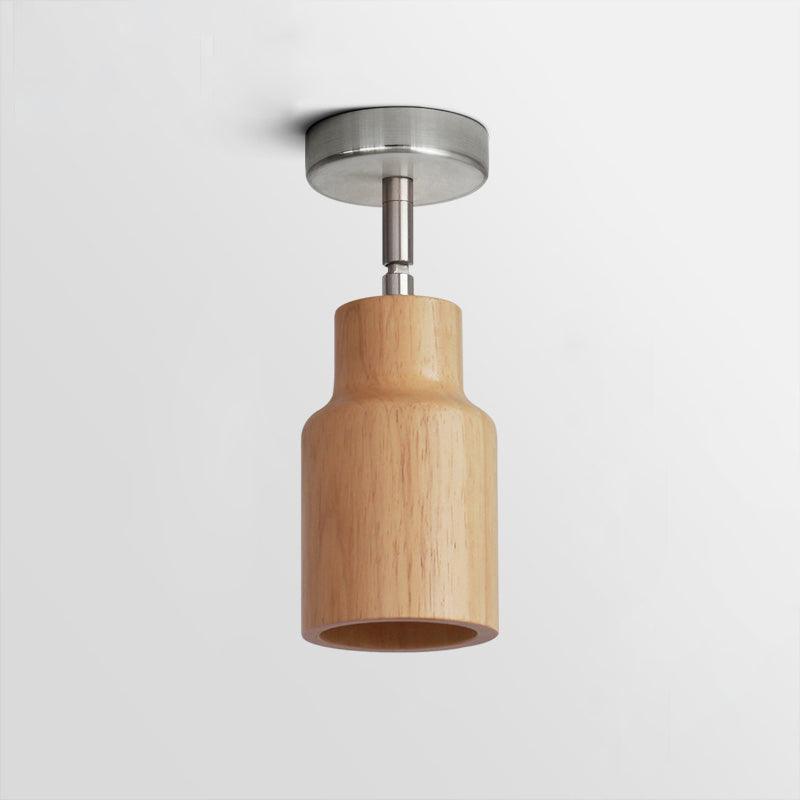 Three Adjustable Spotlight Heads Wood Tone Ceiling Track Lighting