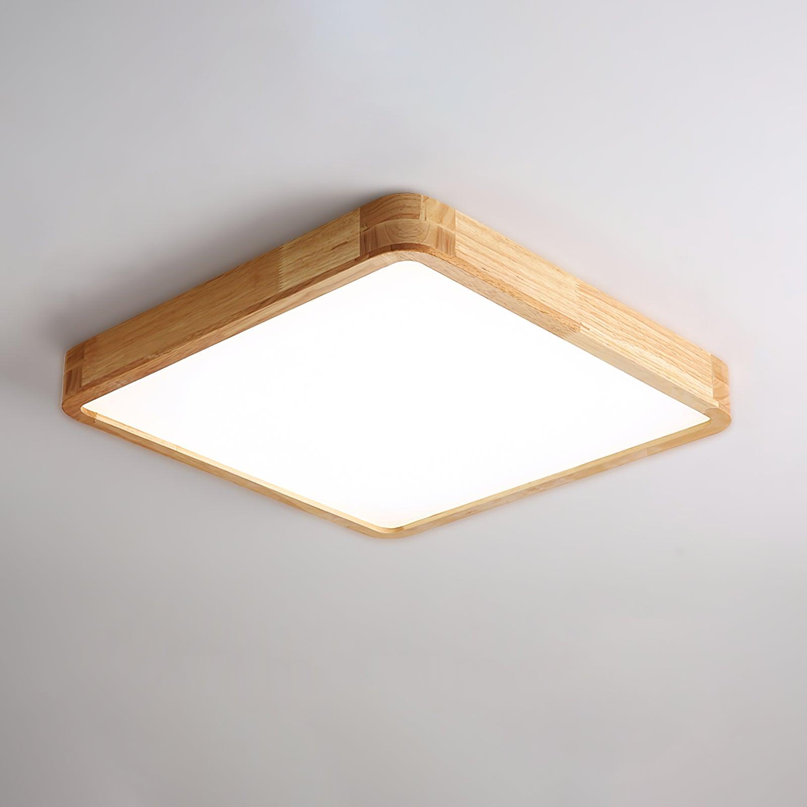 Adjustable LEDs And Acrylic Shade Geometric Wooden Ceiling Light