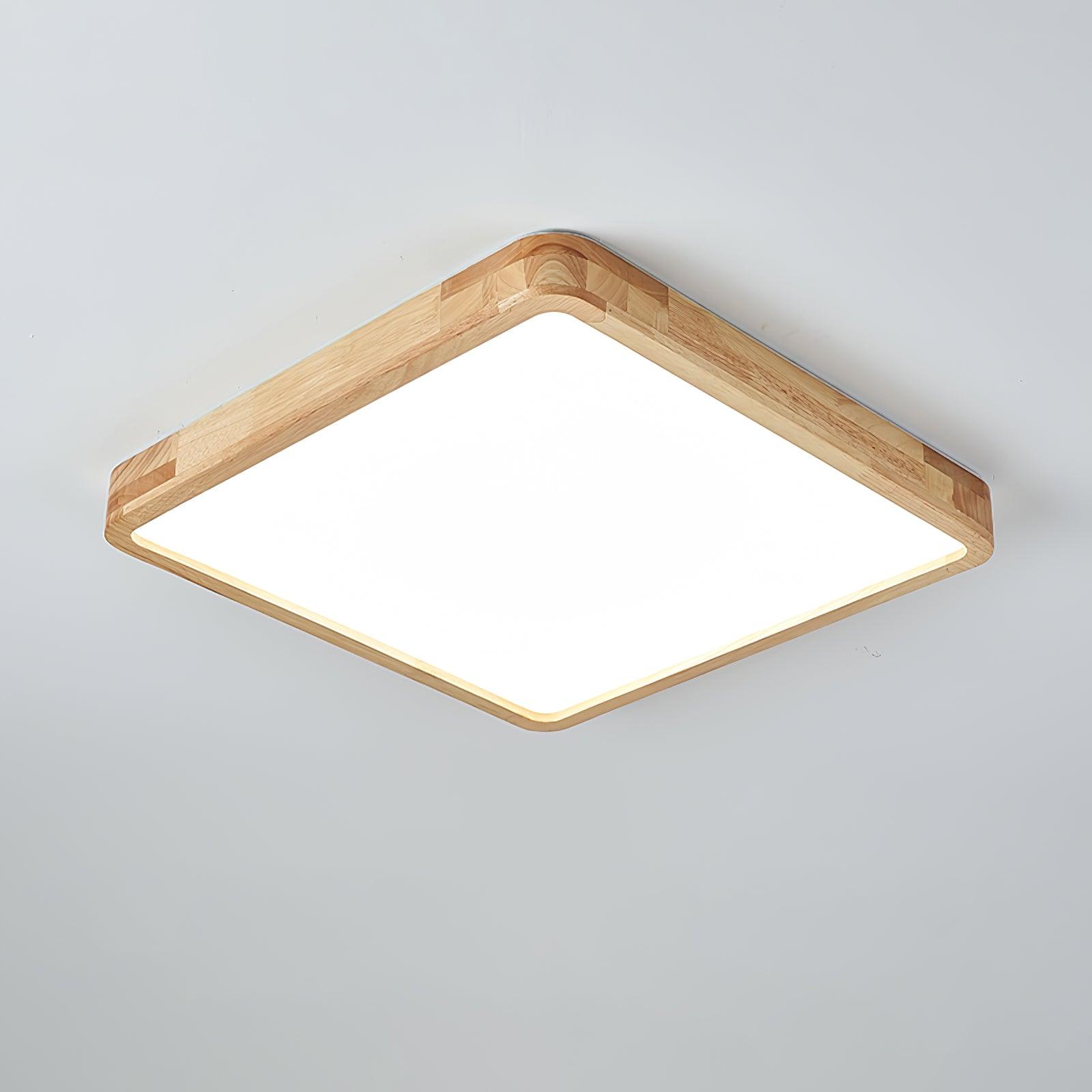 Adjustable LEDs And Acrylic Shade Geometric Wooden Ceiling Light