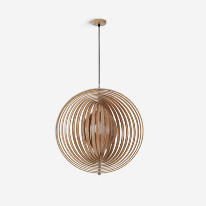 Warm Ambient Glow Wood Ring Pendant Lamp