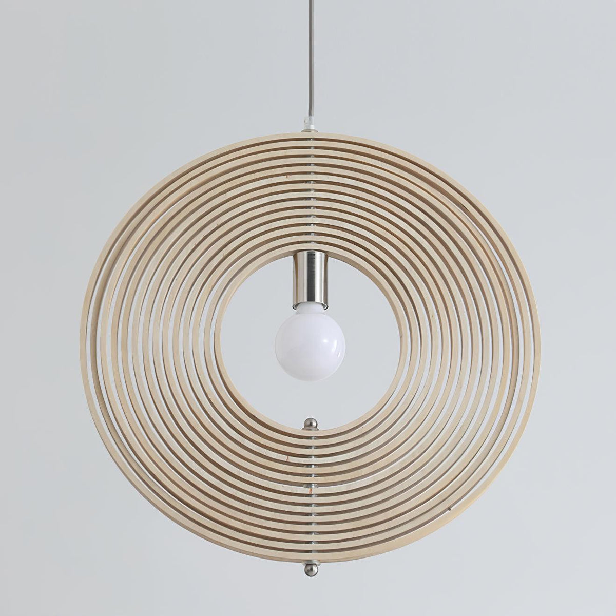 Warm Ambient Glow Wood Ring Pendant Lamp