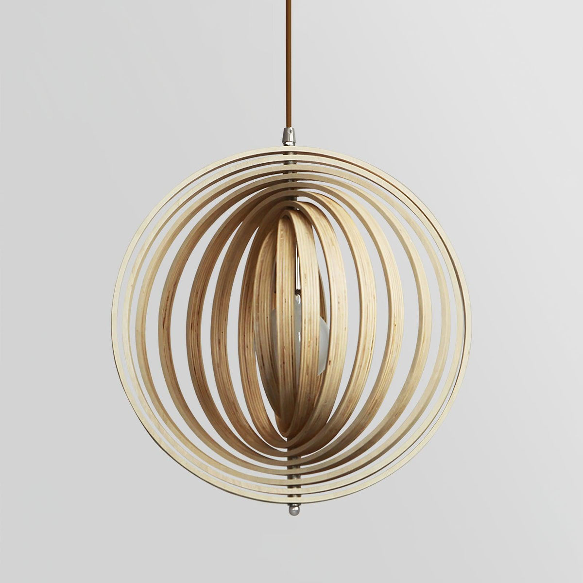 Warm Ambient Glow Wood Ring Pendant Lamp