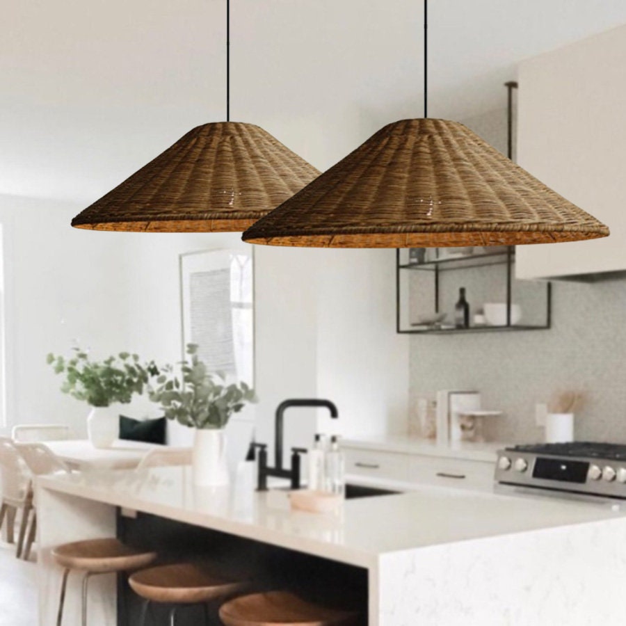 LED Pendant Light Rattan Artisan for Living Rooms