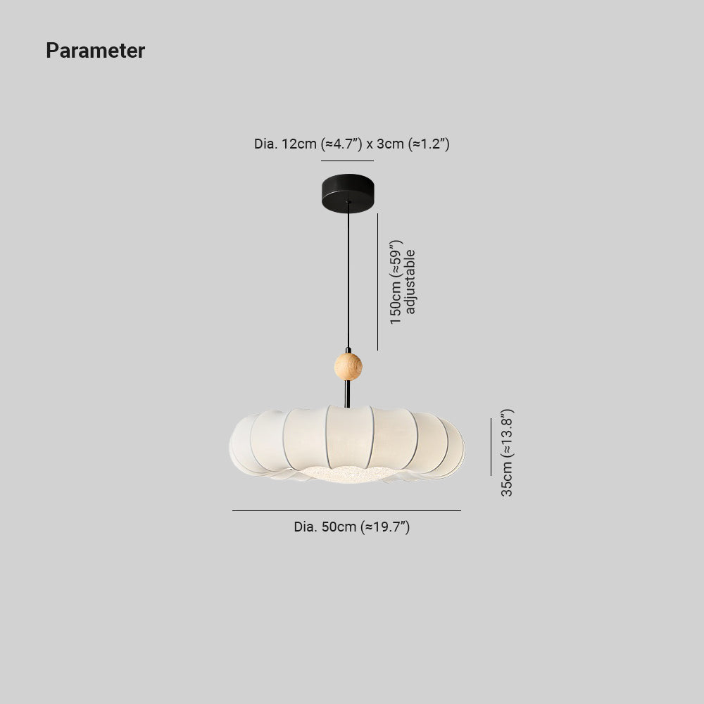 Calm Ambience Pendant Light in Soft Veil Fabric