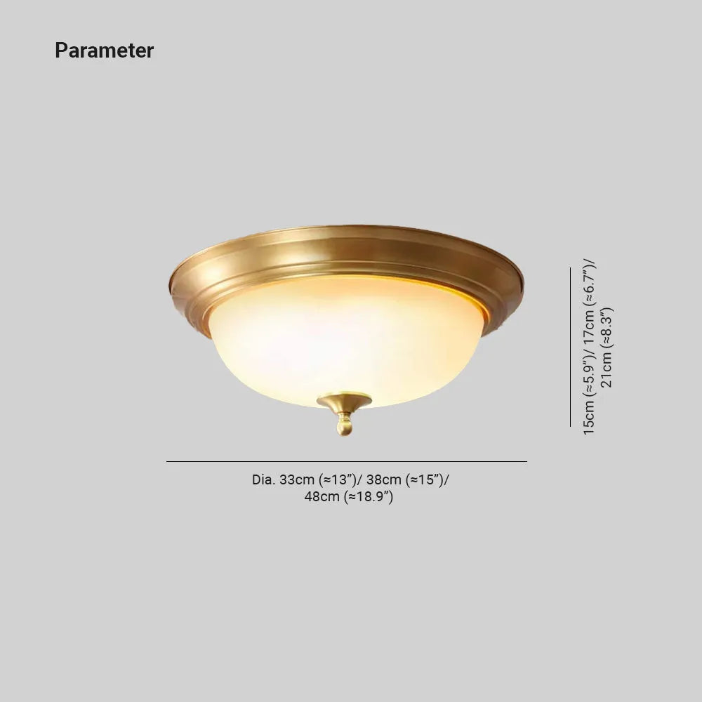 Retro Brass Flush Mount Ceiling Led Light For Living Bedroom Dining