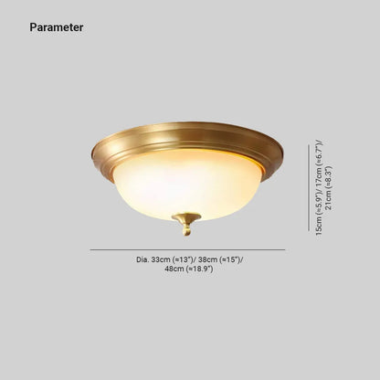 Retro Brass Flush Mount Ceiling Led Light For Living Bedroom Dining