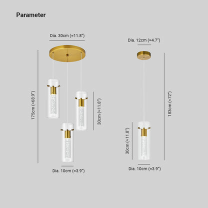 Dimmable Cluster Brass Pendant Glass Light