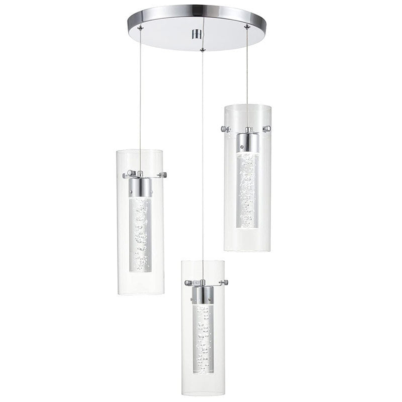 Dimmable Cluster Brass Pendant Glass Light