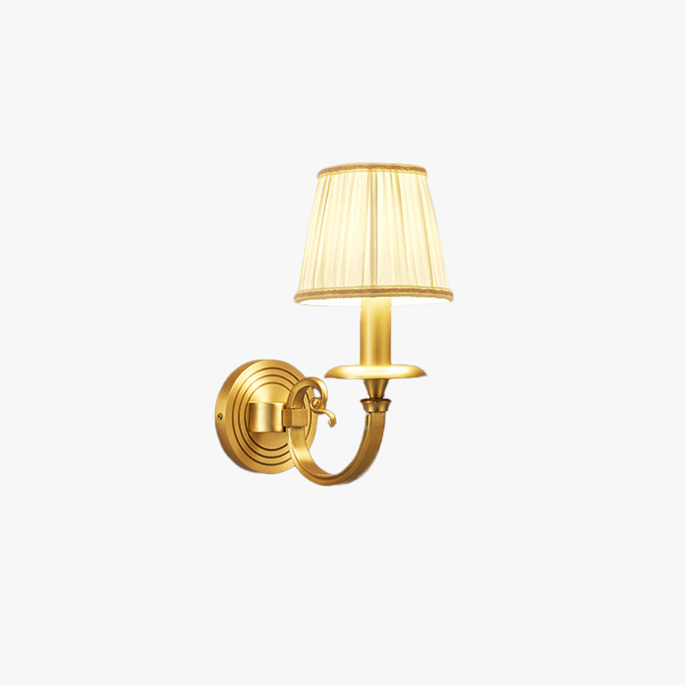 Metal and Fabric Finish Hardwired LED Wall Lamp for Living Room