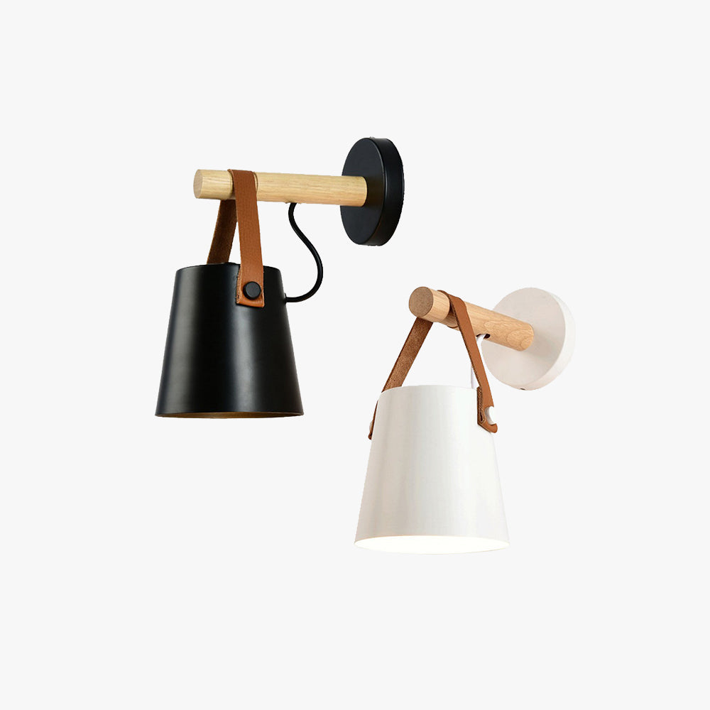 Wall Light LumenConic With Wood And Metal For Living Room
