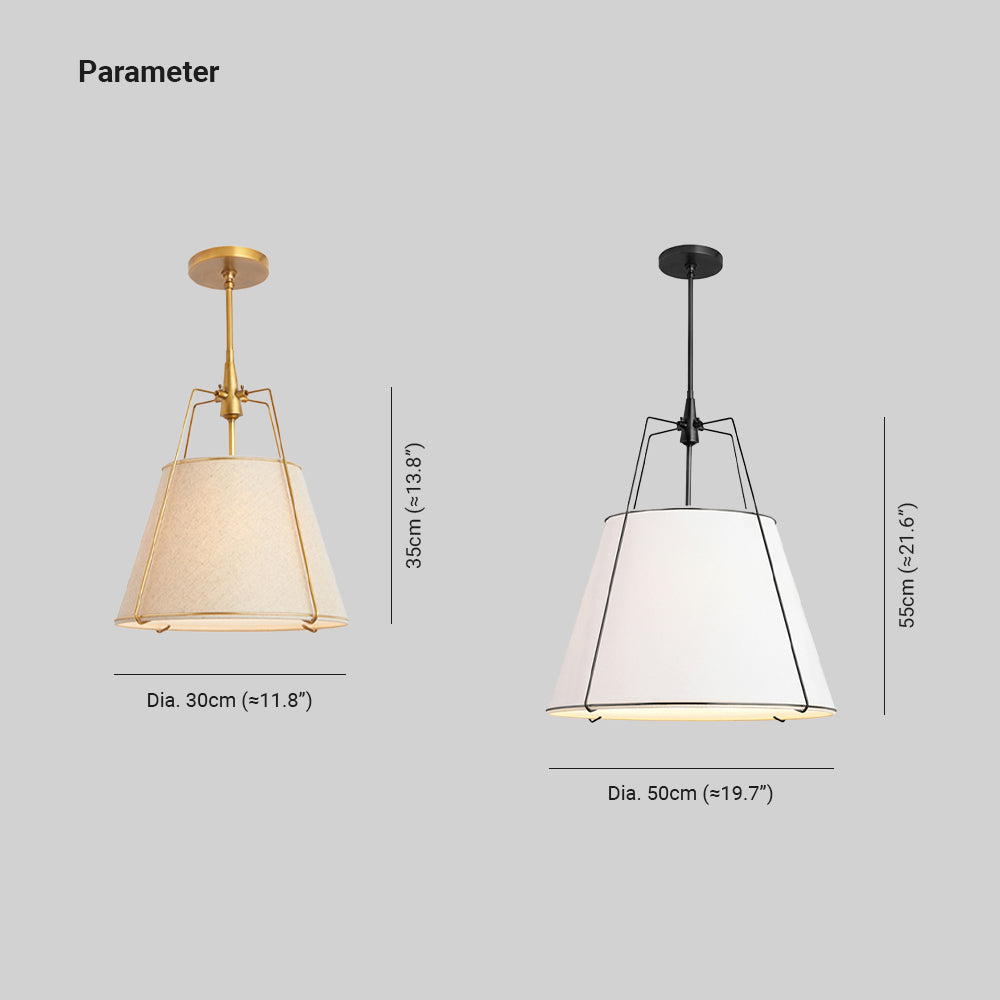 Soft Ambient Glow Conical Fabric Pendant Light