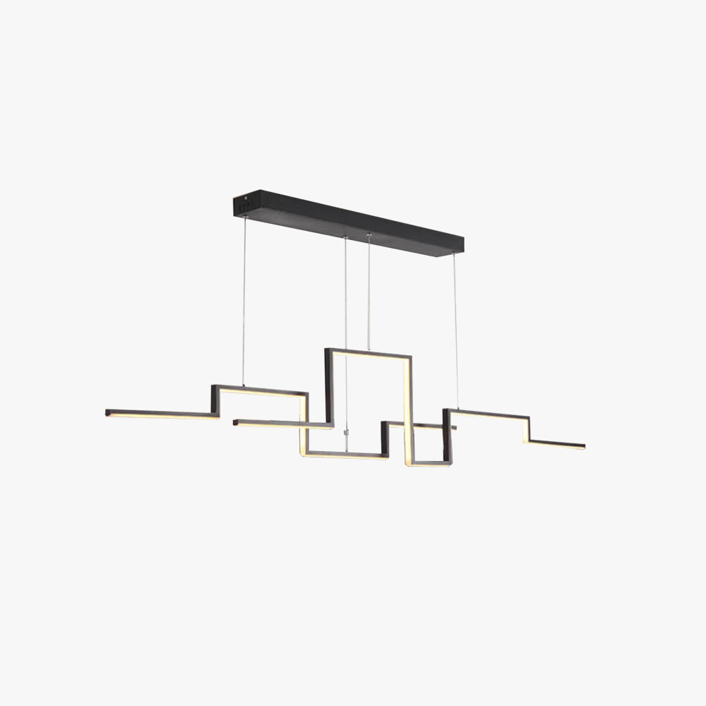 Durable Design Black and Gold Linear Metal Pendant Light