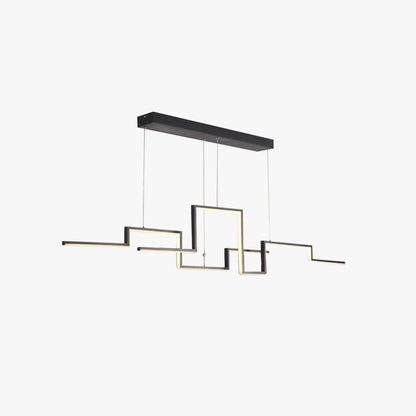 Durable Design Black and Gold Linear Metal Pendant Light
