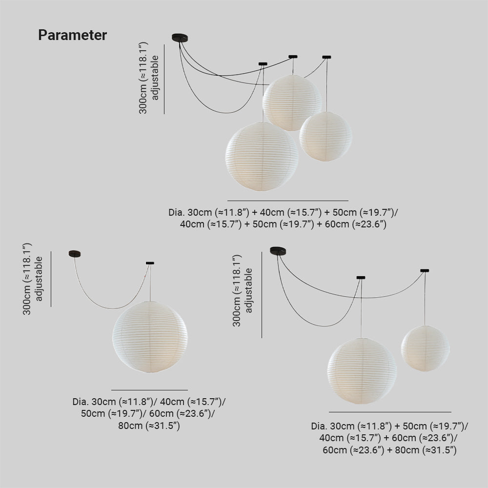 Pendant Light With Warm Glow WabiSabi Paper Globe