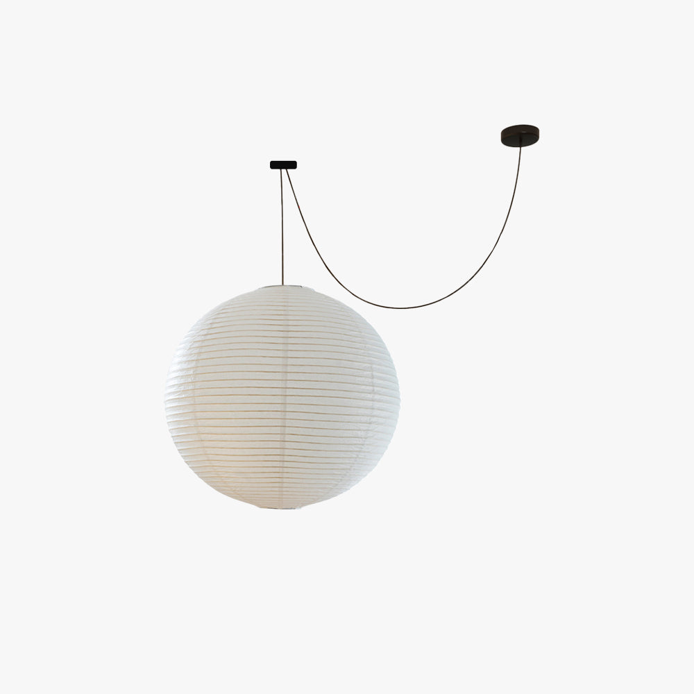 Pendant Light With Warm Glow WabiSabi Paper Globe