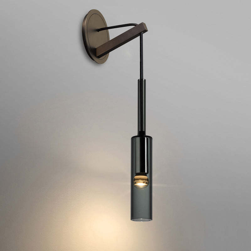 Warm Glow Pendant Wall Light With Premium Black Glass