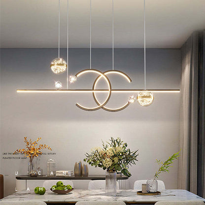 Starry Sky Glow Gold Black Double C Pendant Light