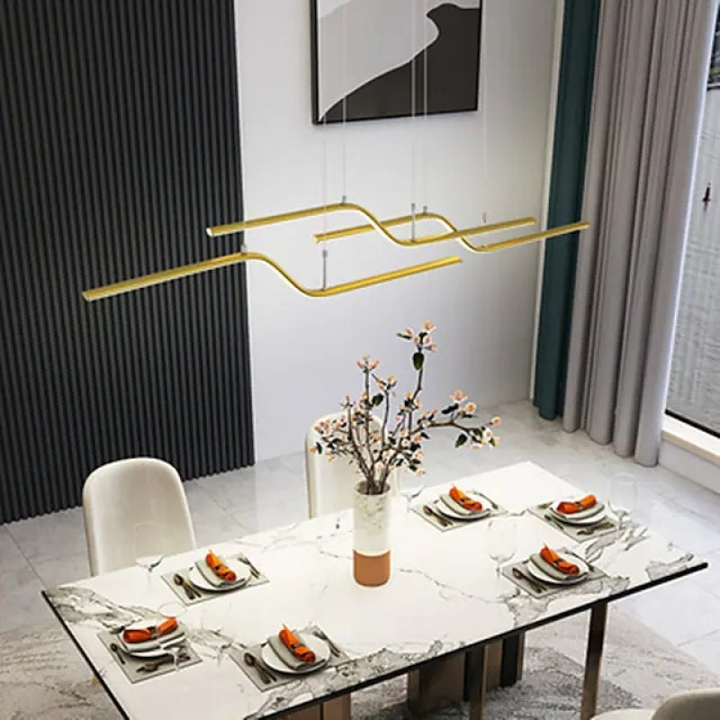 Geometric Metal Three-Light Minimalist Pendant For Dining Room