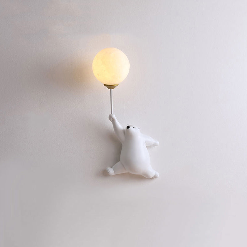 White Pink Or Blue Available Wall Light Balloon Bear Whimsical