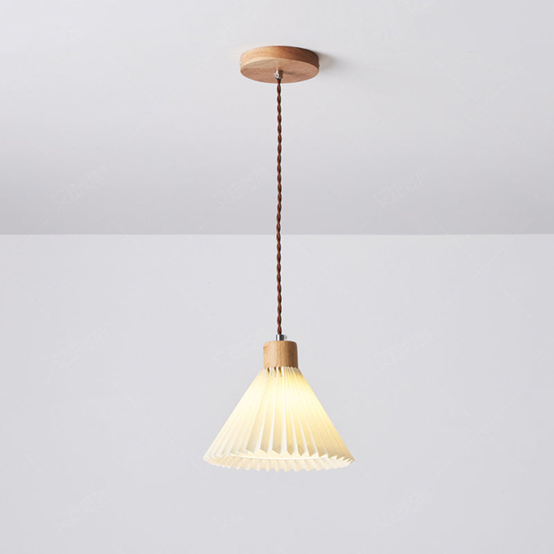Ambient Glow Wood Pendant Light Umbrella Shape
