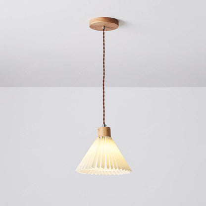 Ambient Glow Wood Pendant Light Umbrella Shape