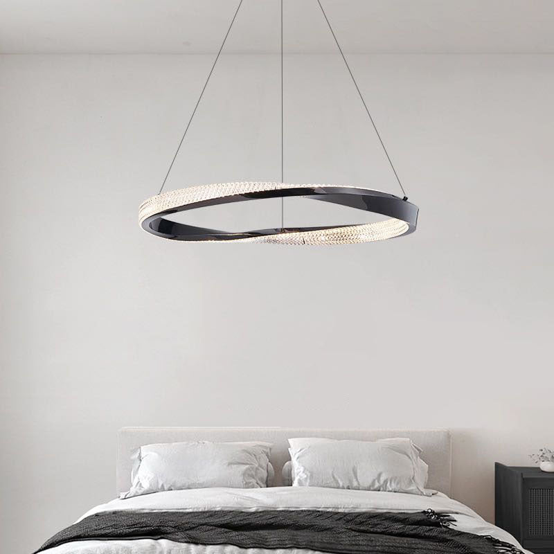Pendant Light With Warm White Glow Half Ring