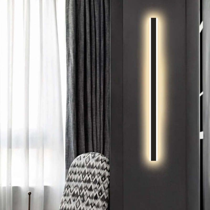 LED Matte Black Finish Linear Outdoor Wall Light