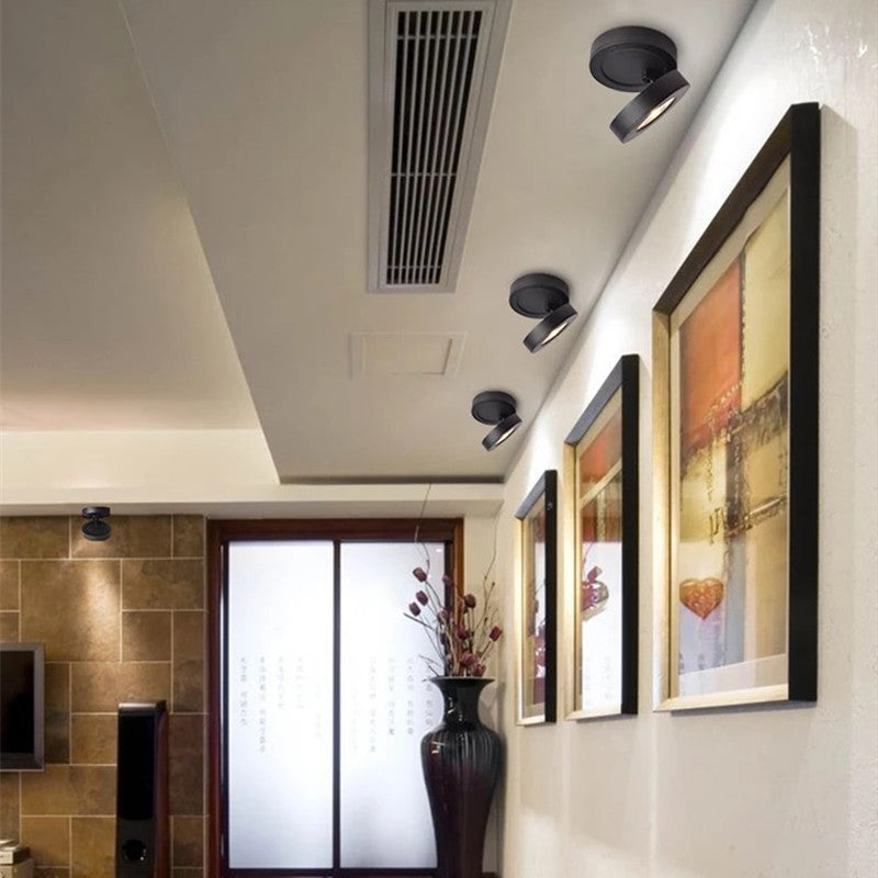 White And Black Aluminium Round Flush Mount Ceiling Light