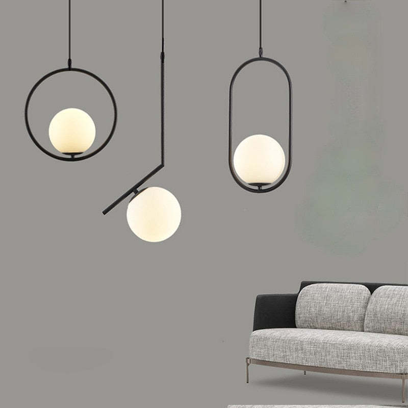 Glass And Metal Globe Pendant Light For Ambience Arisha