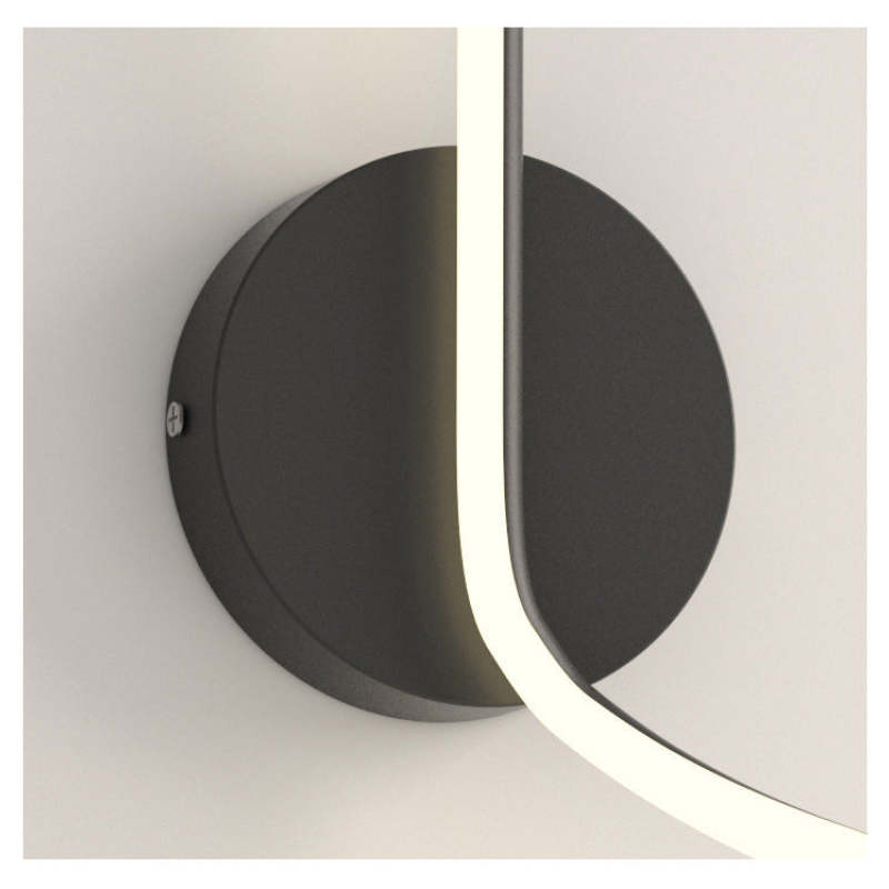 Matte Black And White Spiral LED Art Wall Light