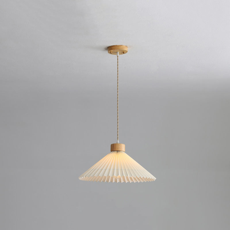 Ambient Glow Wood Pendant Light Umbrella Shape