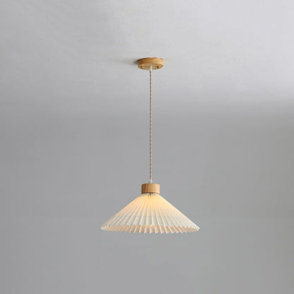 Ambient Glow Wood Pendant Light Umbrella Shape