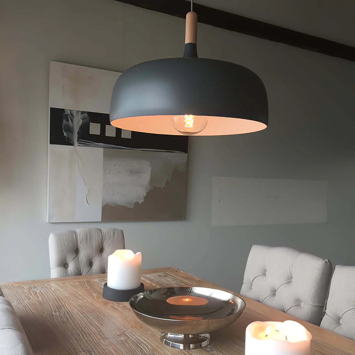 Dining Room Modern Dome Pendant Light With Soft Glow