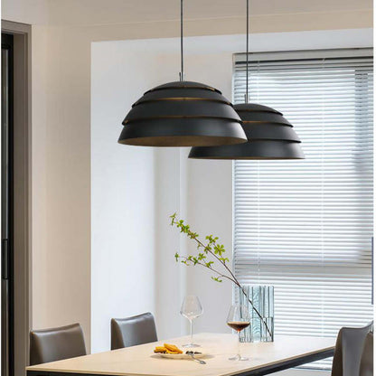 Warm Glow Metal Semi Globe Pendant Light