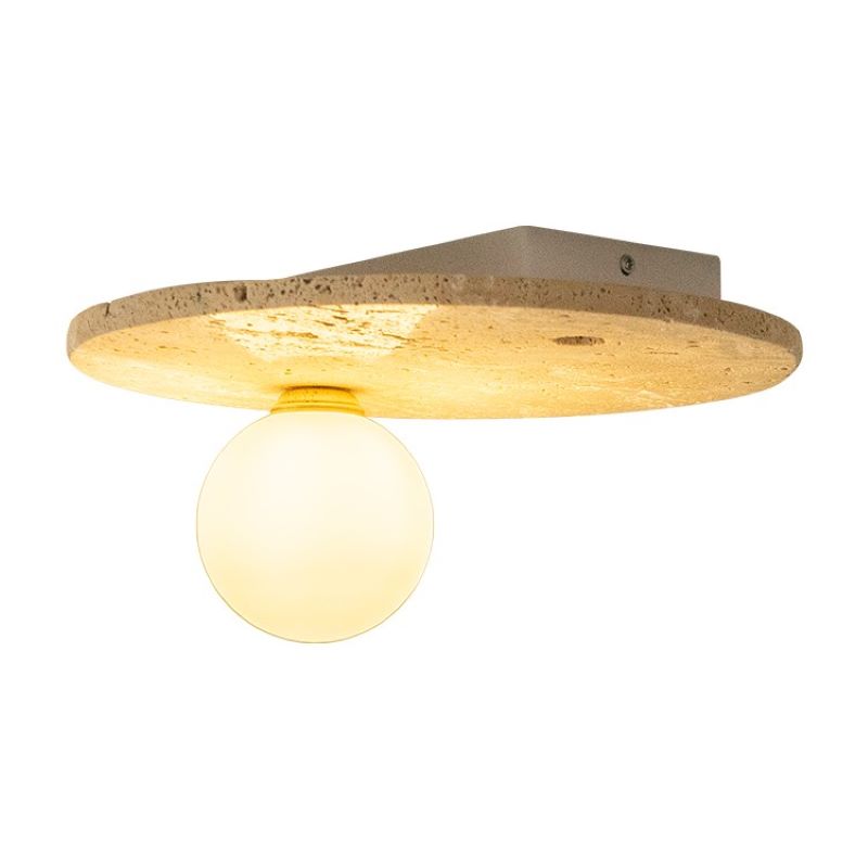 Modern Glass and Metal Globe Flush Mount Ceiling Light for Living Room