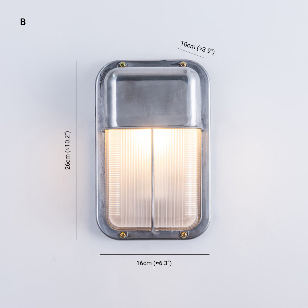 Metal And Glass Premium Geometric Outdoor Wall Light